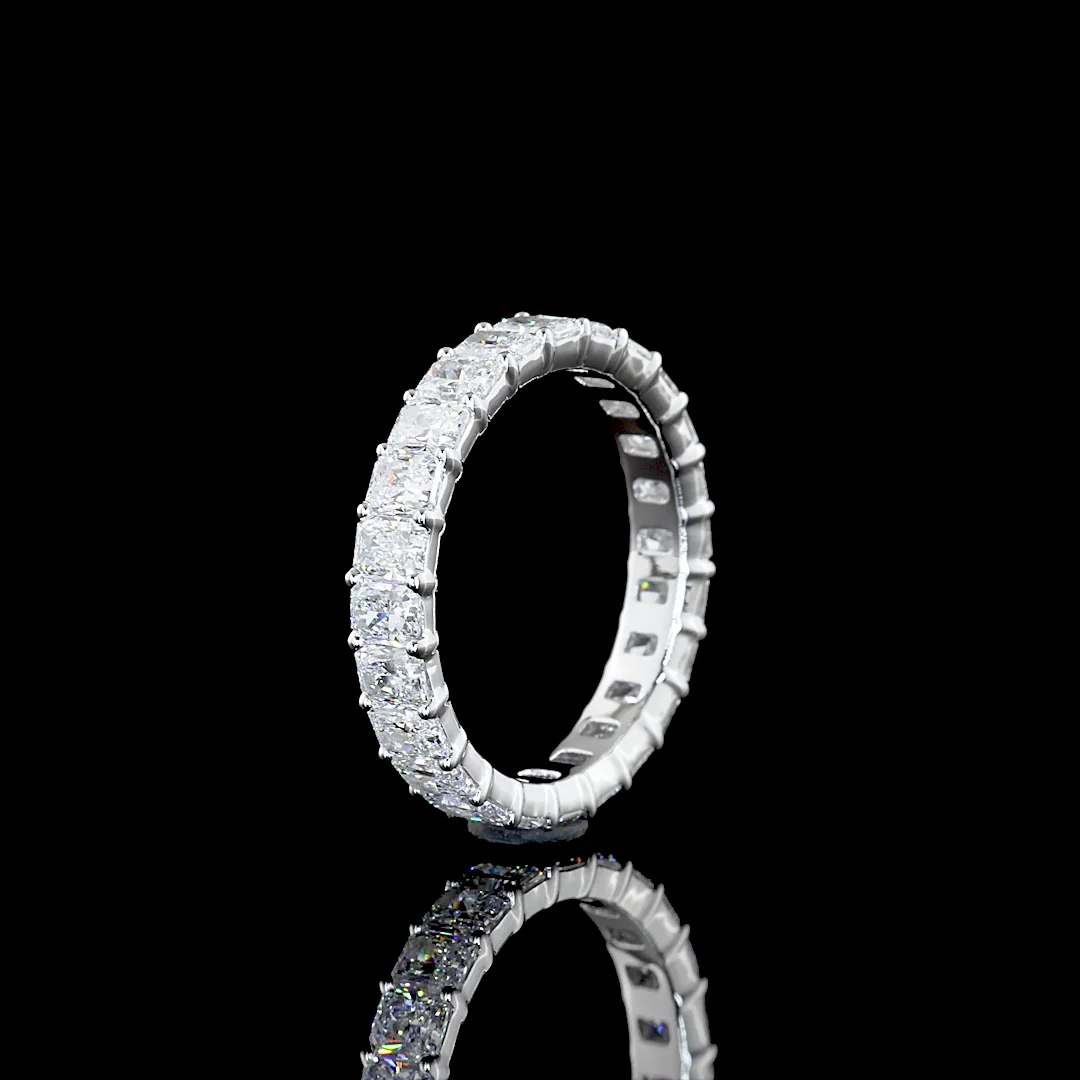 2.6 Cts 14k White Gold Radiant Shape Eternity Band Eternity Band - Image 4