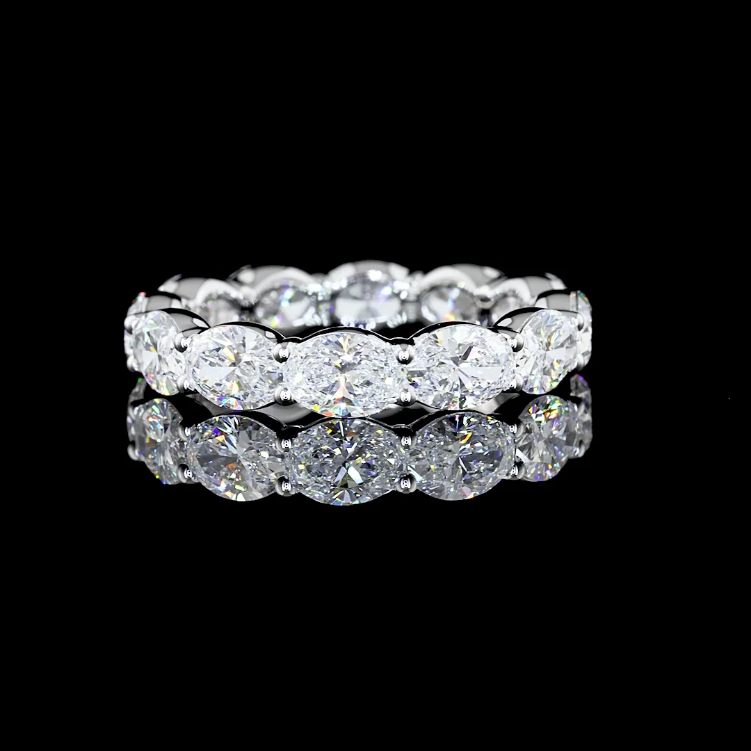 3.65 Cts 14k White Gold Oval Shape Eternity Band Eternity Band - Video