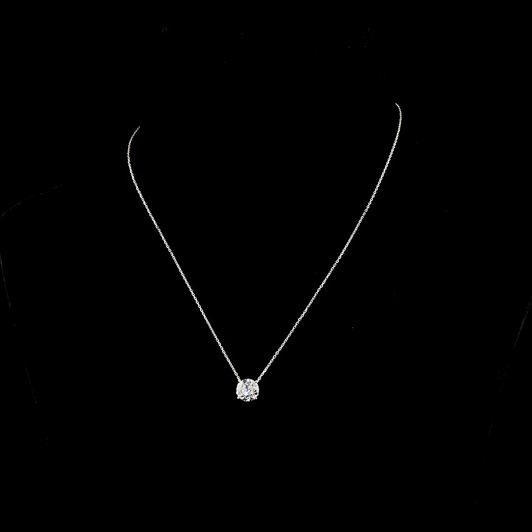 2.02 Cts 14k White Gold Old European Brilliant Shape Solitaire Pendant - Video
