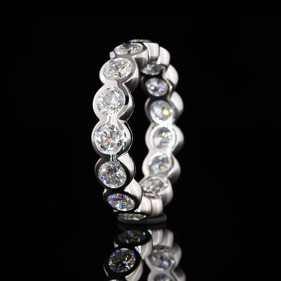 3 Cts 14k White Gold Round Shape Eternity Band Eternity Band - Image 4