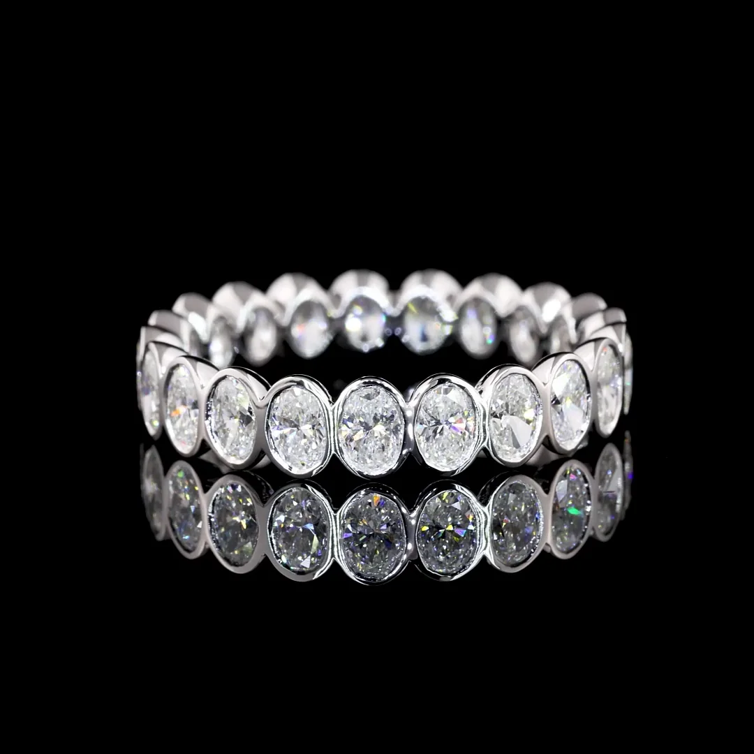 1.88 Cts 14k White Gold Oval Shape Eternity Band Eternity Band - Video