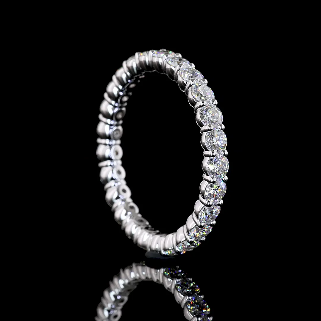 1.85 Cts 18k White Gold Round Shape Eternity Band Eternity Band - Image 2