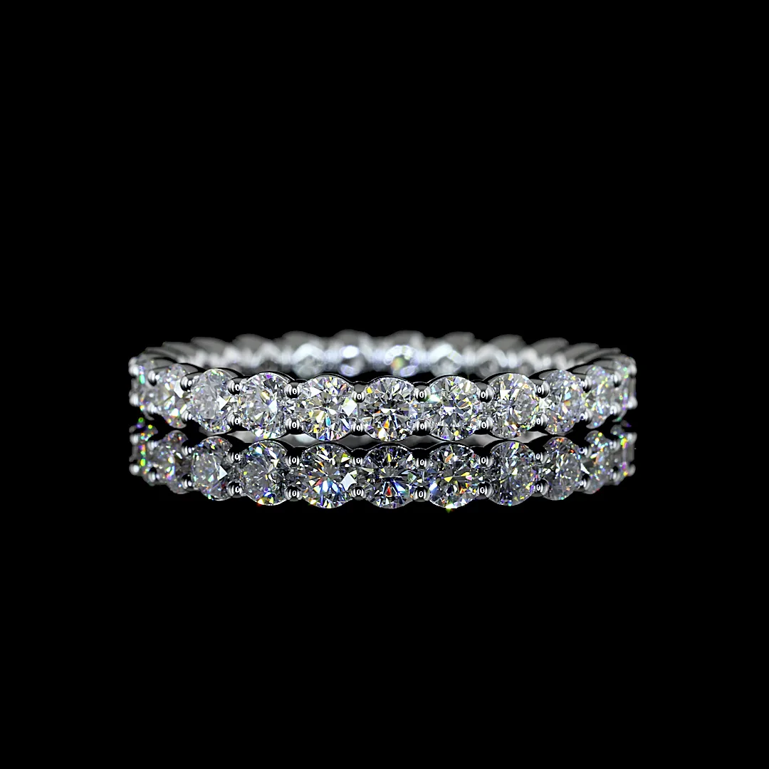 1.85 Cts 18k White Gold Round Shape Eternity Band Eternity Band - Video