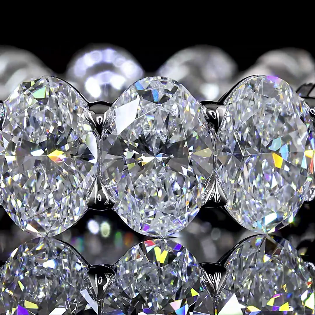 6.82 Cts 14k White Gold Oval Shape Eternity Band Eternity Band - Image 3