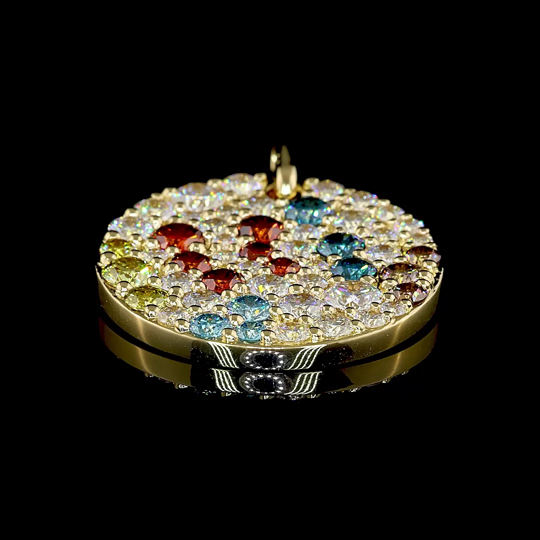 5.02 Cts 14k Yellow Gold Round Shape Pendant Pendant - Video