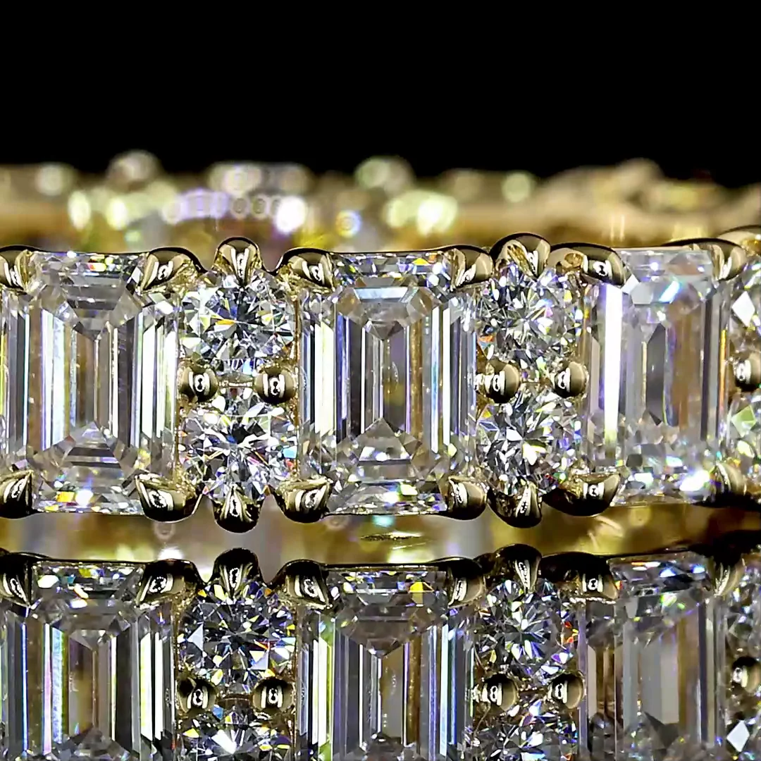 2.57 Cts 14k Yellow Gold Mix Shape Eternity Band Eternity Band - Image 3