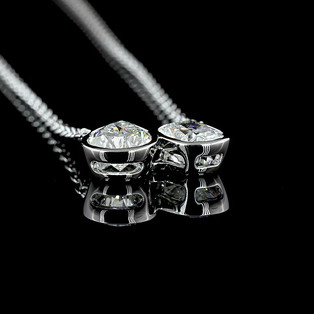 2.5 Cts 14k White Gold Mix Shape Pendant Pendant - Image 2