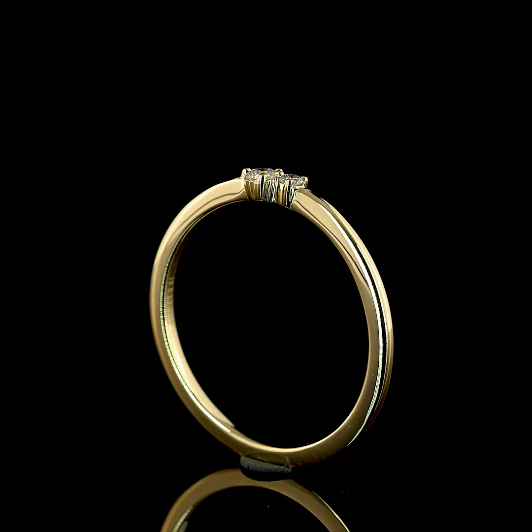 0.07 Cts 14k Yellow Gold Round Shape Solitaire Ring - Image 2