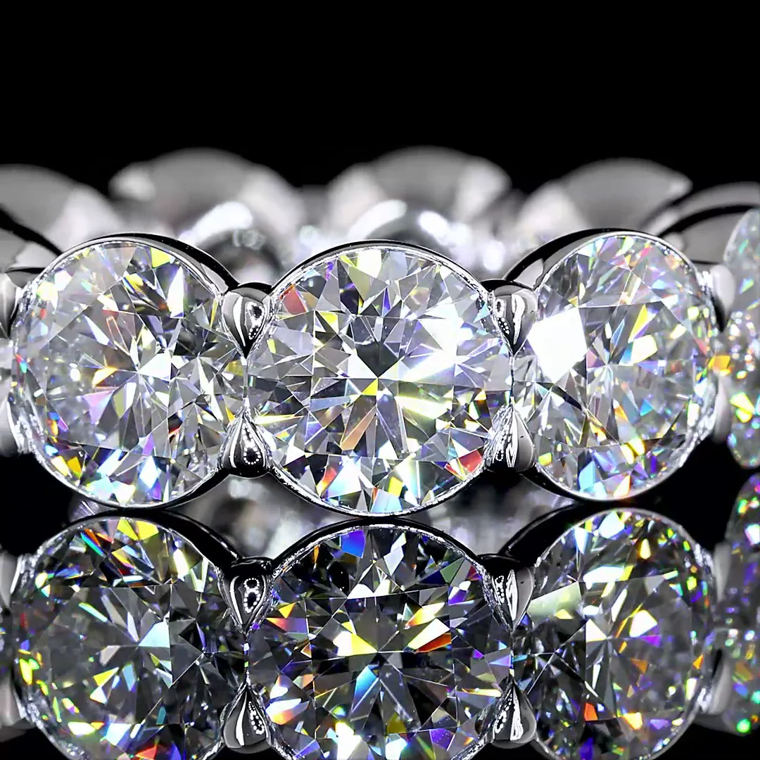 11.29 Cts 14k White Gold Round Shape Eternity Band Eternity Band - Image 3