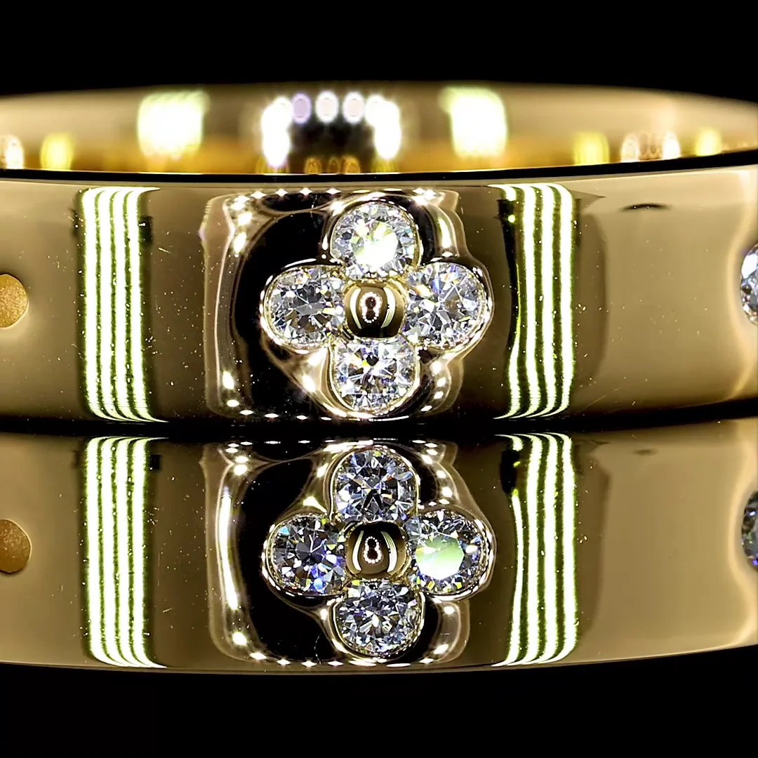 0.19 Cts 18k Yellow Gold Round Shape Eternity Band Eternity Band - Image 3