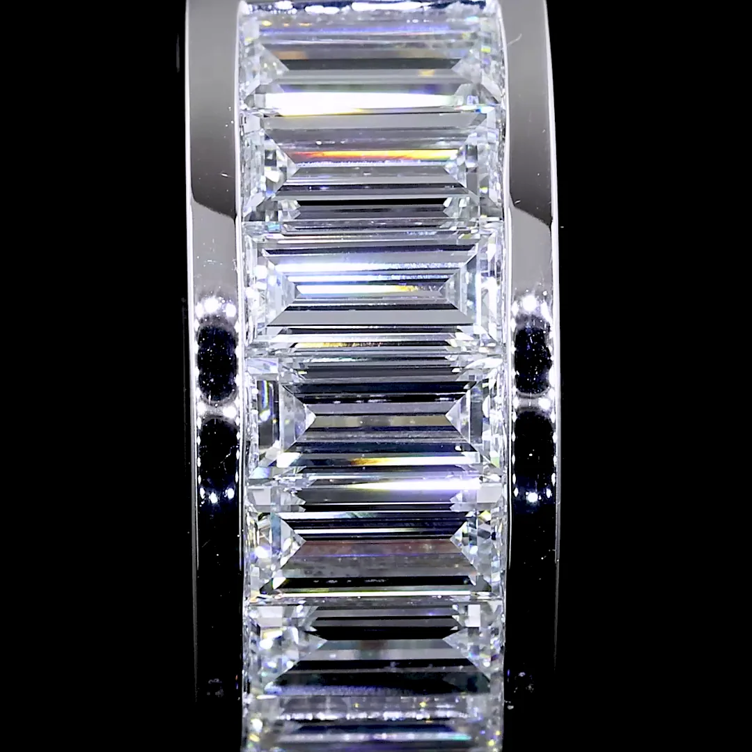 1.81 Cts 14k White Gold Baguette Shape Huggies Earring - Image 2