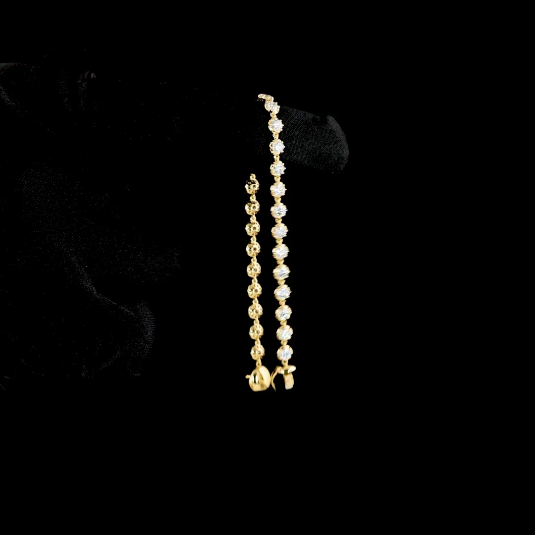 4.09 Cts 14k Yellow Gold Round Shape Tennis Bracelet - Image 3