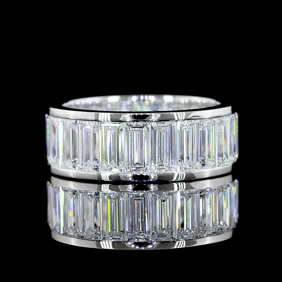 6.09 Cts 14k White Gold Baguette Shape Eternity Band Eternity Band - Video