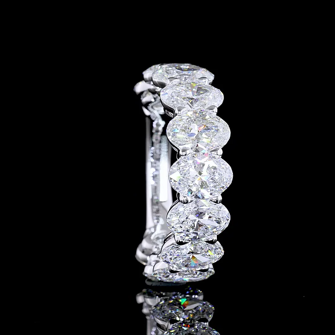 5.77 Cts Platinum Oval Shape 3/4 Band Eternity Band - Image 2