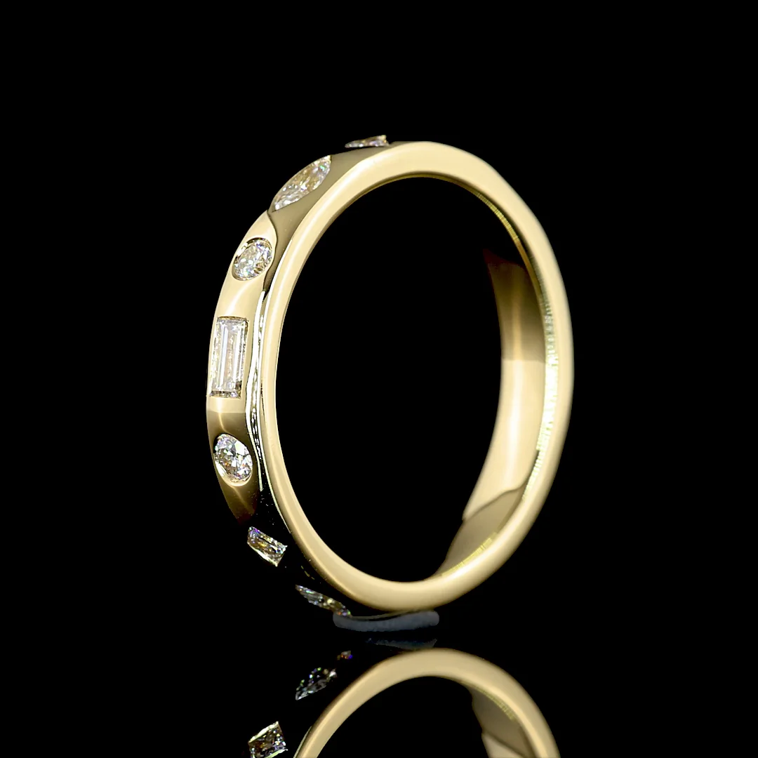 0.62 Cts 14k Yellow Gold Mix Shape Eternity Band Eternity Band - Image 4