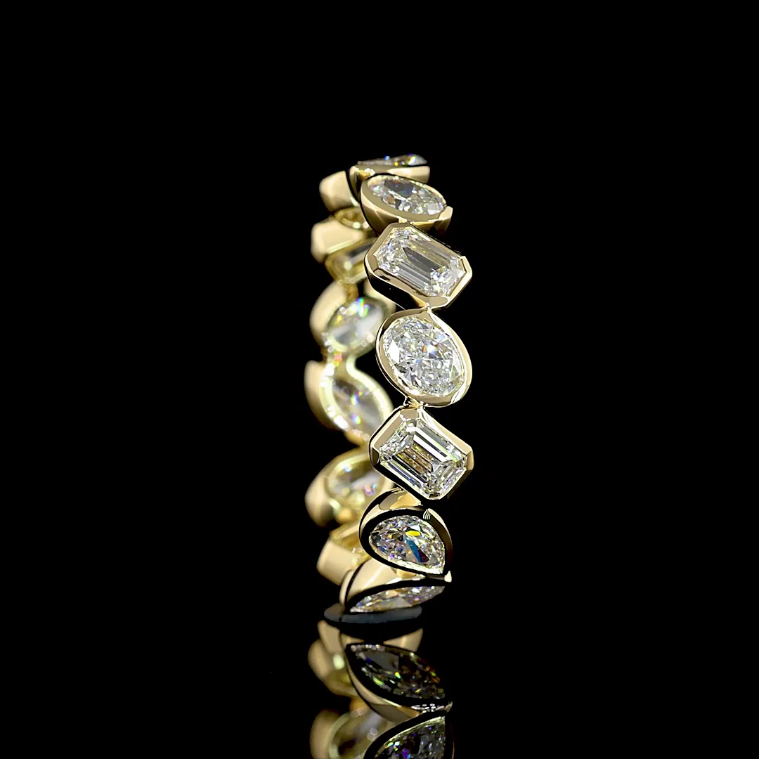 2.11 Cts 14k Yellow Gold Mix Shape Eternity Band Eternity Band - Image 2