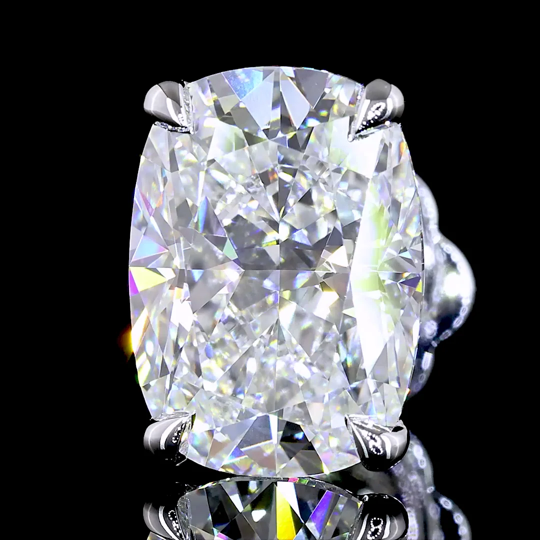 5.47 Cts 14k White Gold Cushion Brilliant Shape Studs Earring - Image 2