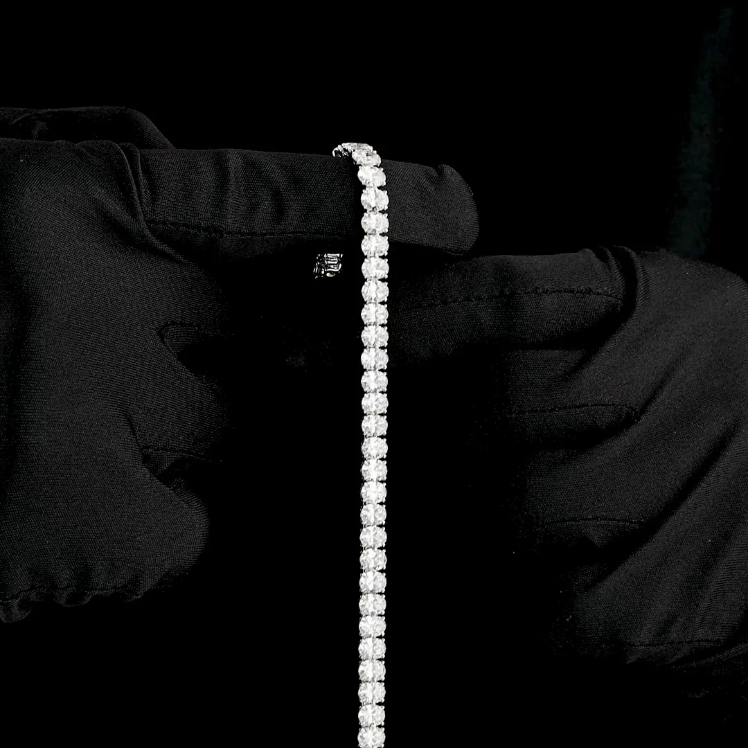 15.01 Cts 14k White Gold Oval Shape Tennis Bracelet - Image 3