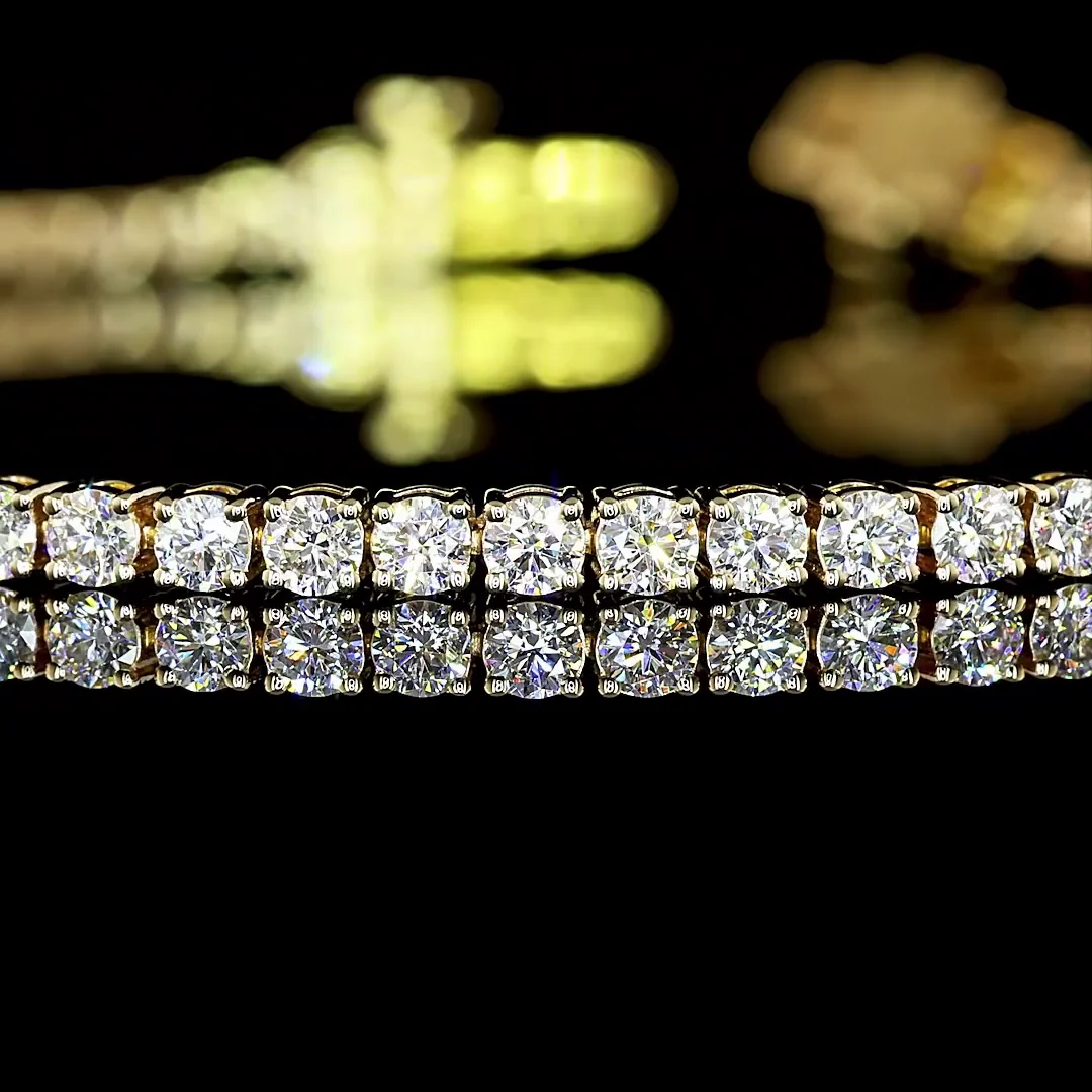 2.74 Cts 14k Yellow Gold Round Shape Tennis Bracelet - Image 2