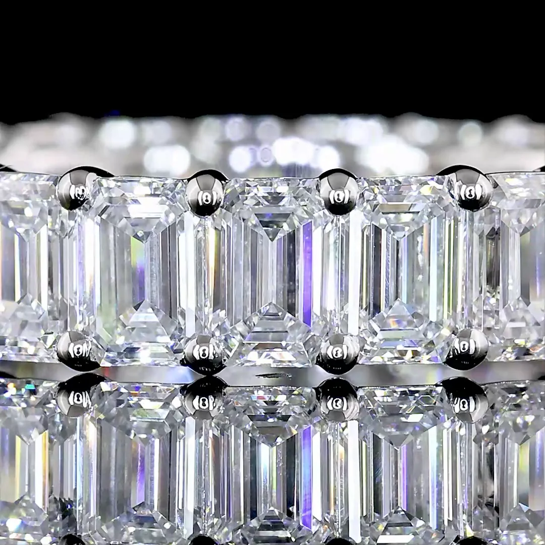 3.5 Cts Platinum Emerald Shape Eternity Band Eternity Band - Image 3