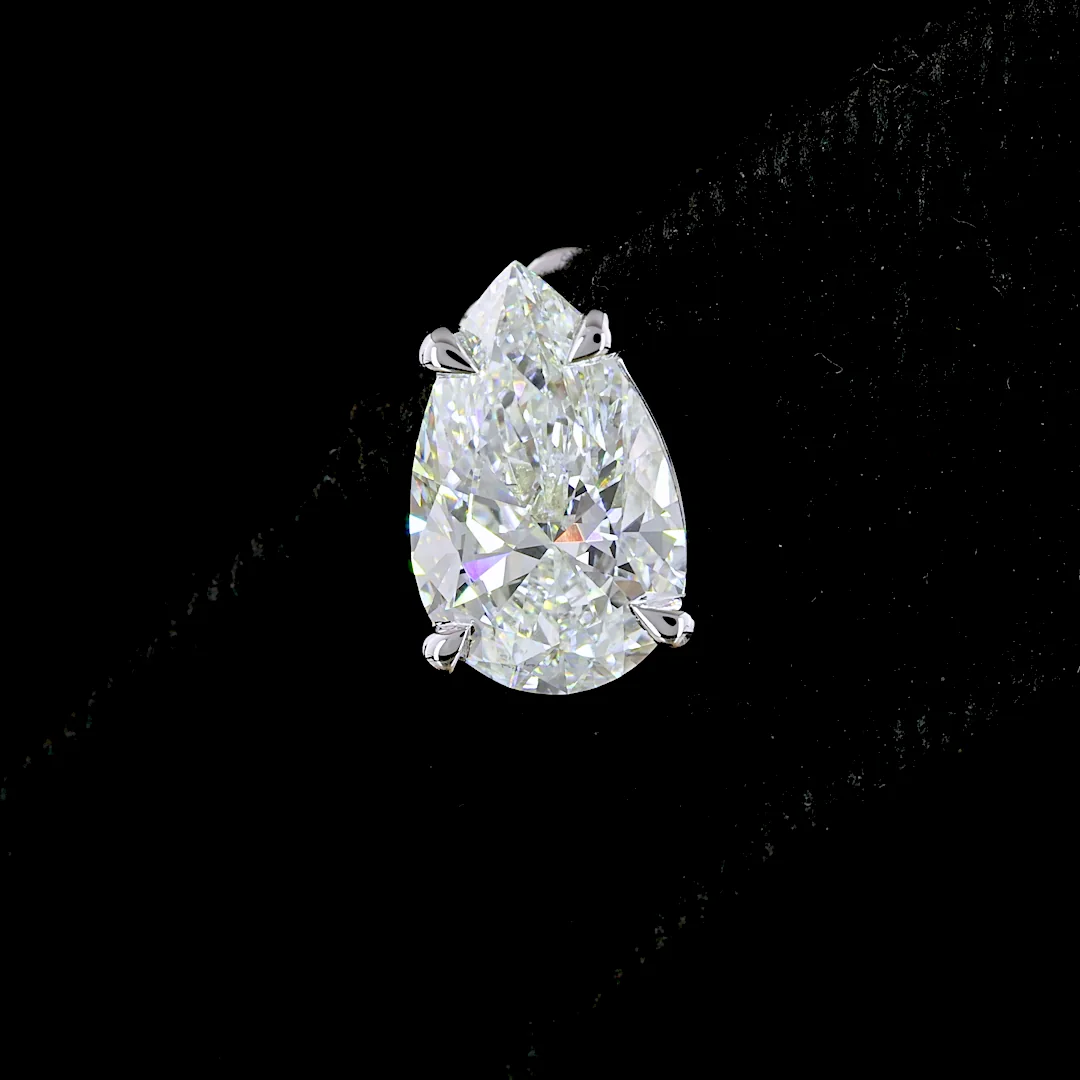 4.57 Cts 14k White Gold Pear Shape Studs Earring - Image 4