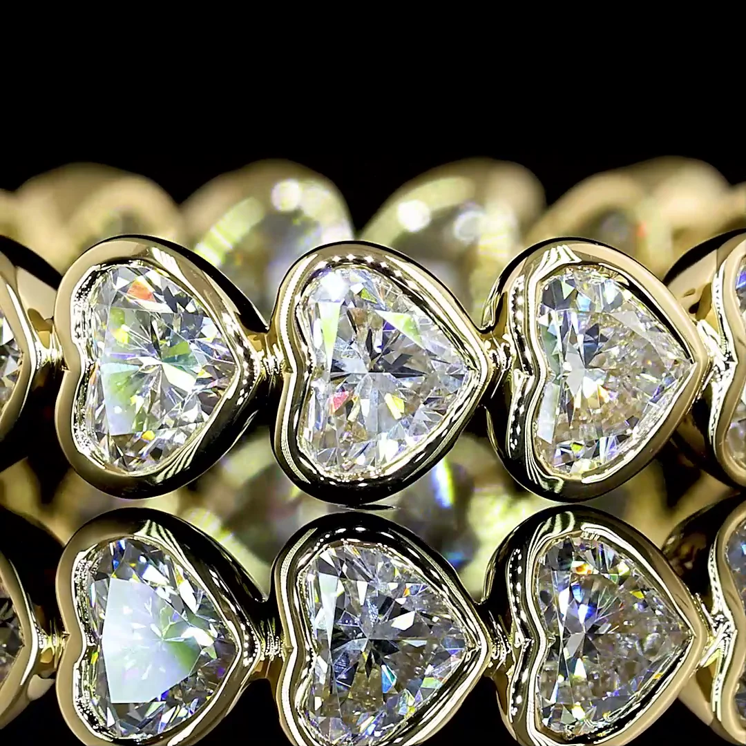 2.44 Cts 14k Yellow Gold Heart Shape Eternity Band Eternity Band - Image 3