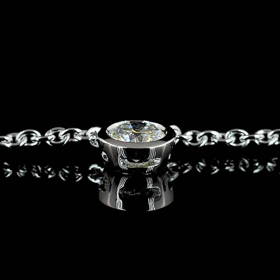 2.91 Cts 14k White Gold Round Shape Station Necklace - Image 4