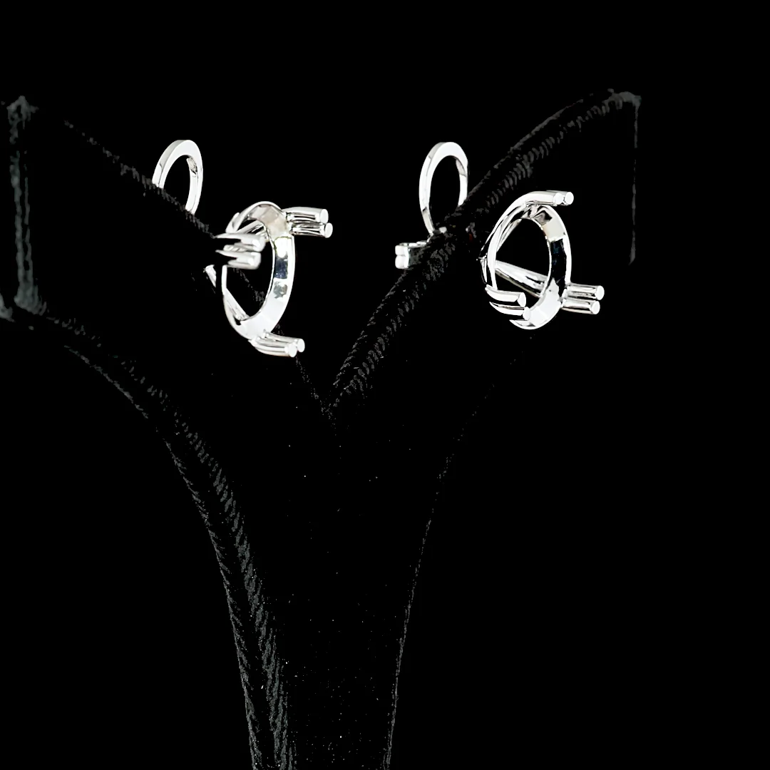 15.25 Cts 14k White Gold Round Shape Martini Earring - Image 3