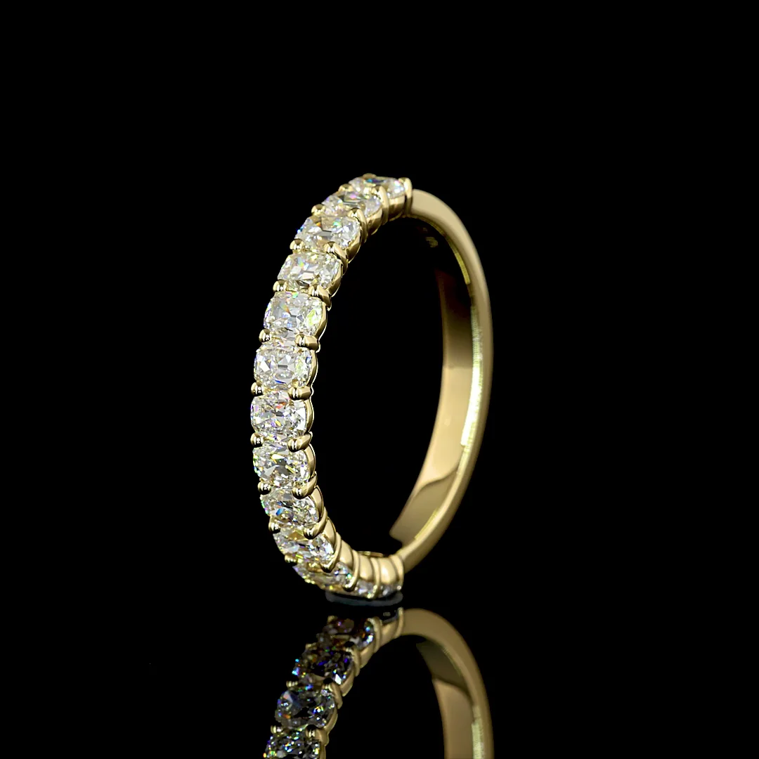 1.21 Cts 14k Yellow Gold Antique Cushion Shape Half Eternity Eternity Band - Image 4