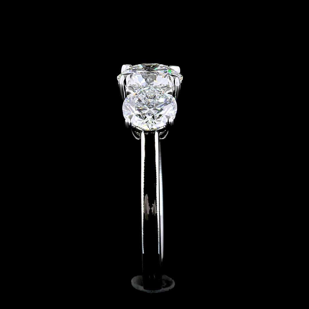 2.15 Cts Platinum Round Shape 3 Stones Ring - Image 2