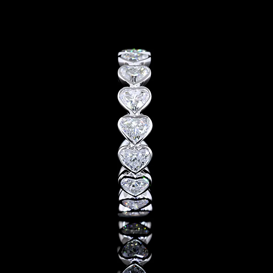 2.42 Cts 14k White Gold Heart Shape Eternity Band Eternity Band - Image 2