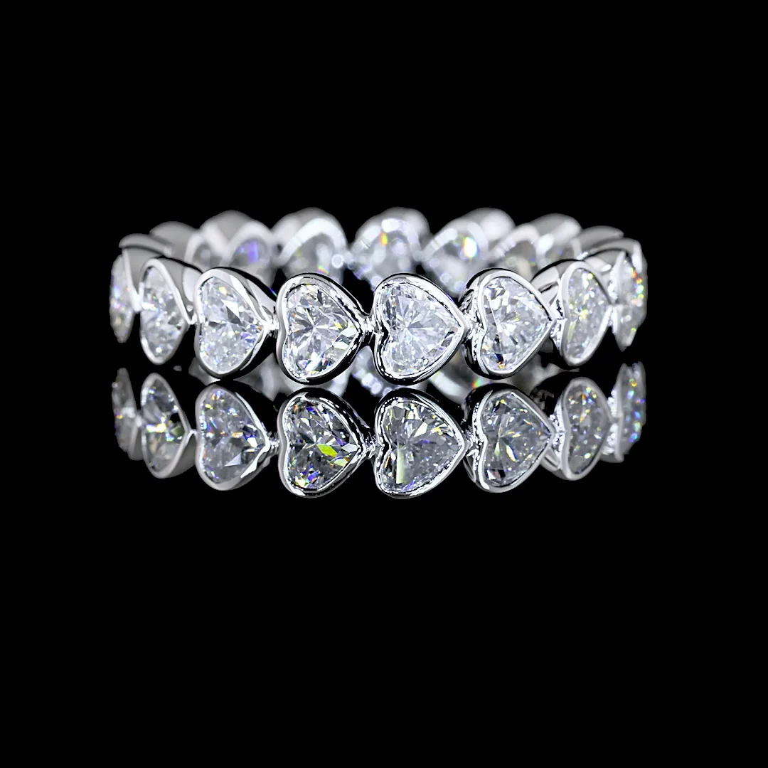 2.42 Cts 14k White Gold Heart Shape Eternity Band Eternity Band - Video