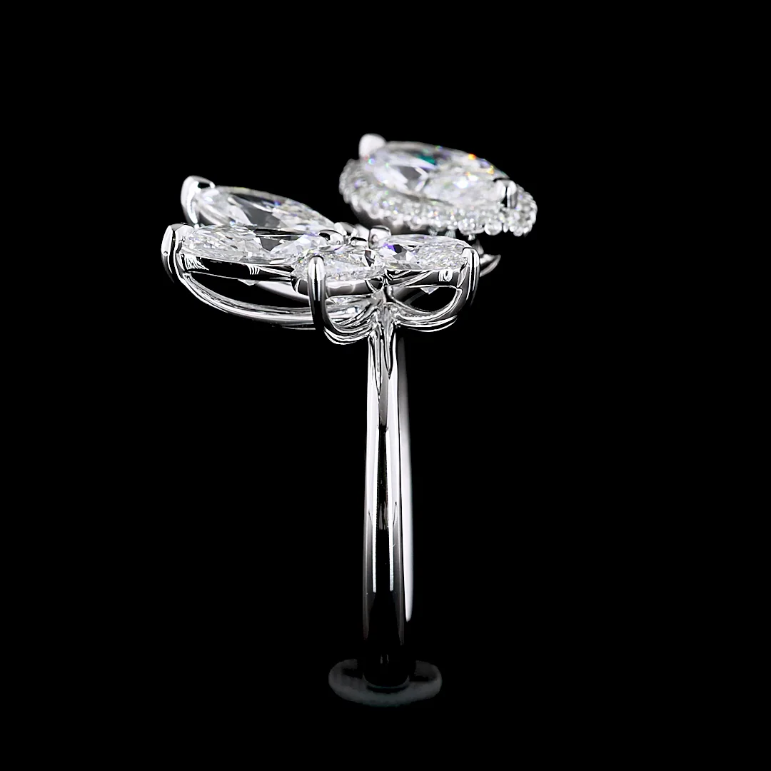 2.94 Cts 14k White Gold Mix Shape Special Ring - Image 2