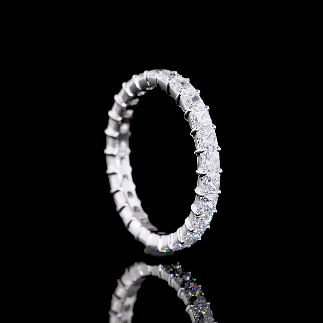 1.91 Cts 14k White Gold Princess Shape Eternity Band Eternity Band - Image 2