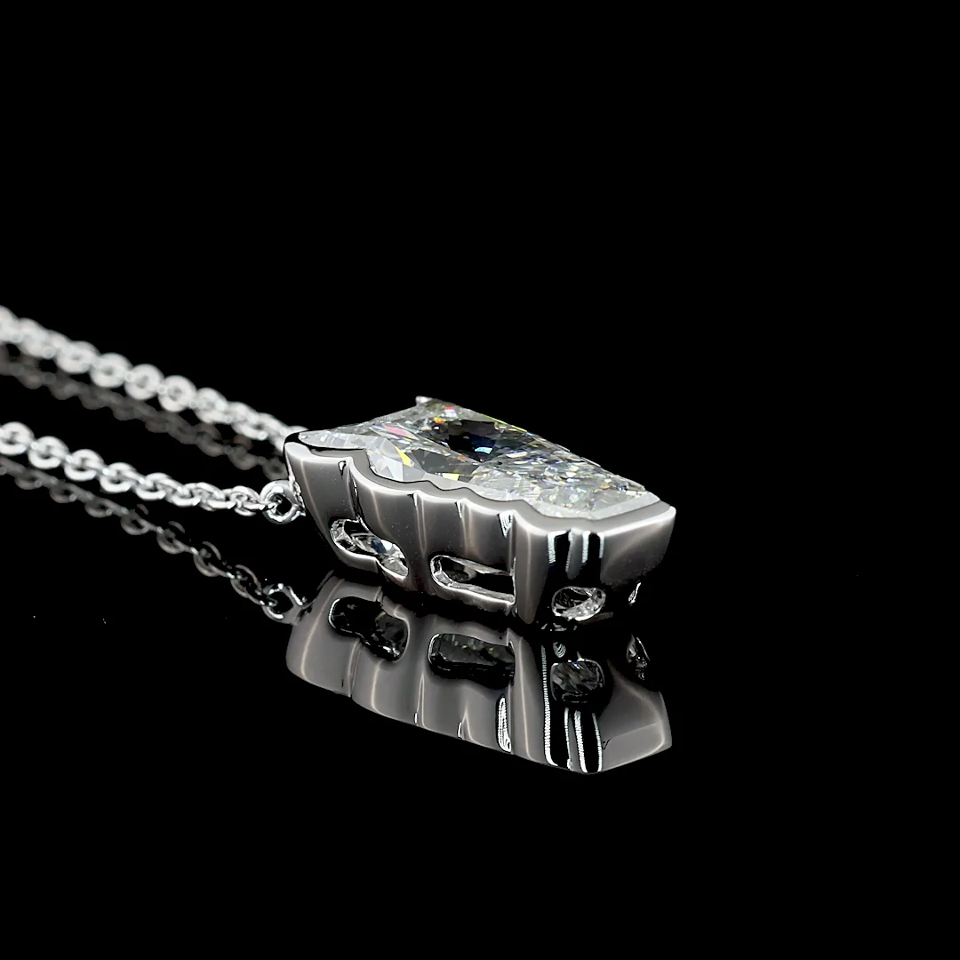 4.1 Cts 18k White Gold Horse Shape Symbol Pendant - Image 2