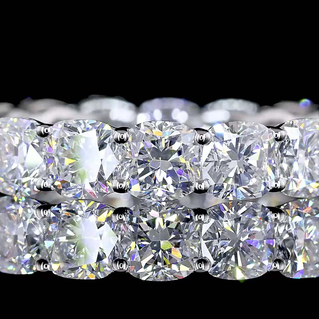 4.4 Cts 14k White Gold Square Cushion Brilliant Shape Eternity Band Eternity Band - Image 3