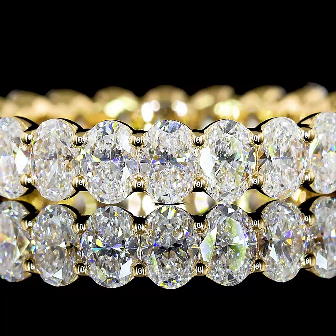 2.37 Cts 18k Yellow Gold Oval Shape Eternity Band Eternity Band - Image 3