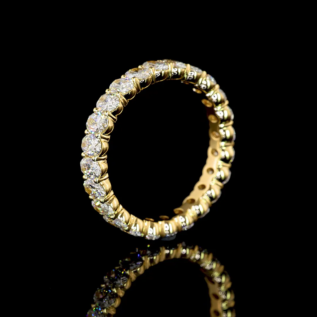 2.37 Cts 18k Yellow Gold Oval Shape Eternity Band Eternity Band - Image 4