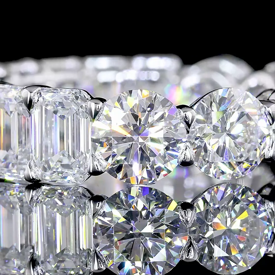 7.28 Cts 14k White Gold Mix Shape Eternity Band Eternity Band - Image 3