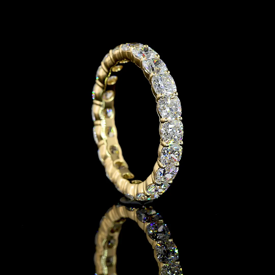 3.3 Cts 14k Yellow Gold Square Cushion Brilliant Shape Eternity Band Eternity Band - Image 2