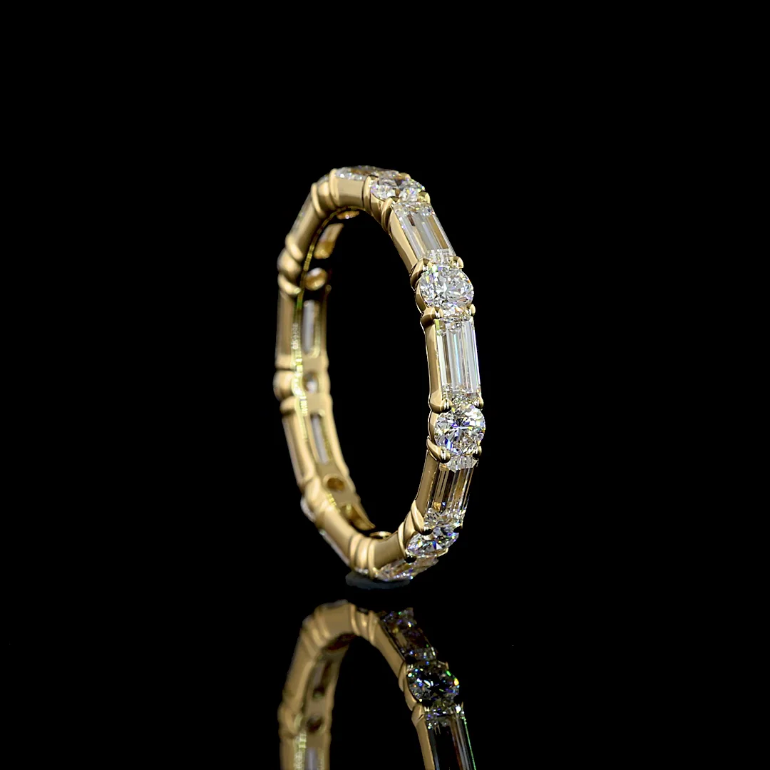 1.73 Cts 14k Yellow Gold Baguette Shape Eternity Band Eternity Band - Image 2