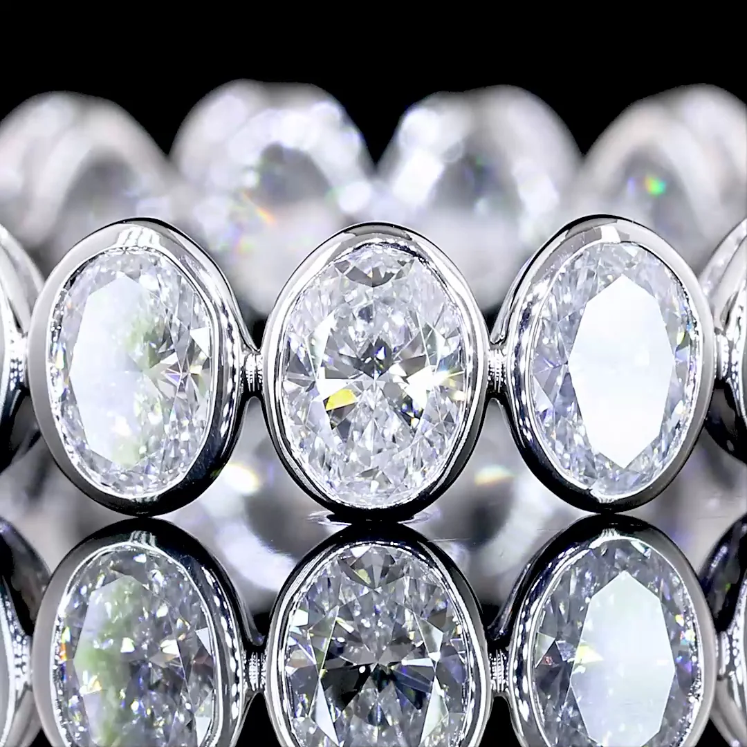 2.65 Cts 14k White Gold Oval Shape Eternity Band Eternity Band - Image 3