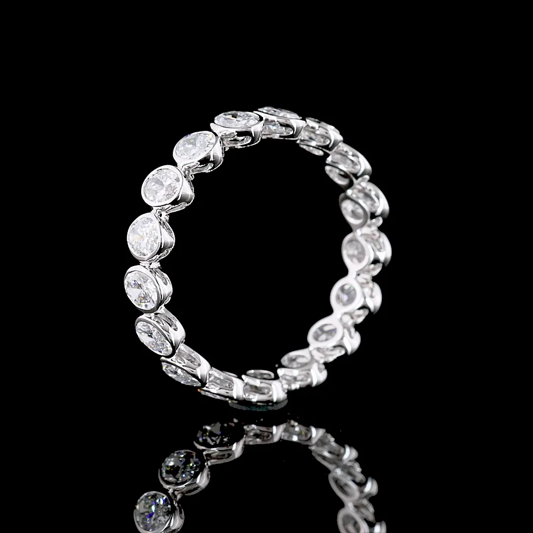 2.65 Cts 14k White Gold Oval Shape Eternity Band Eternity Band - Image 4