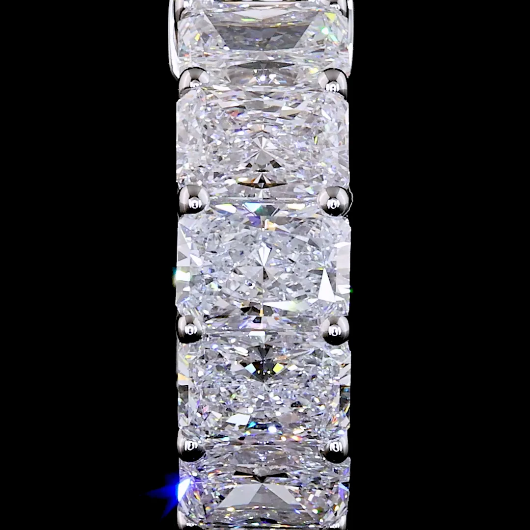 2.8 Cts 14k White Gold Radiant Shape Huggies Earring - Image 2