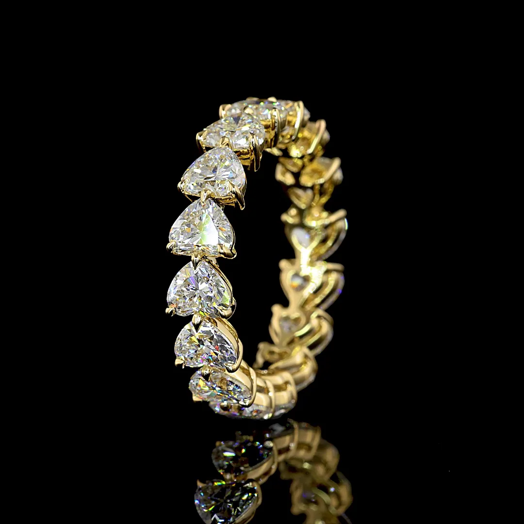 4.48 Cts 14k Yellow Gold Heart Shape Eternity Band Eternity Band - Image 4