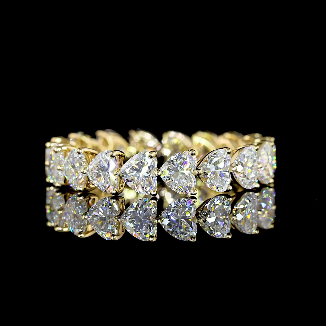 3.54 Cts 14k Yellow Gold Heart Shape Eternity Band Eternity Band - Video