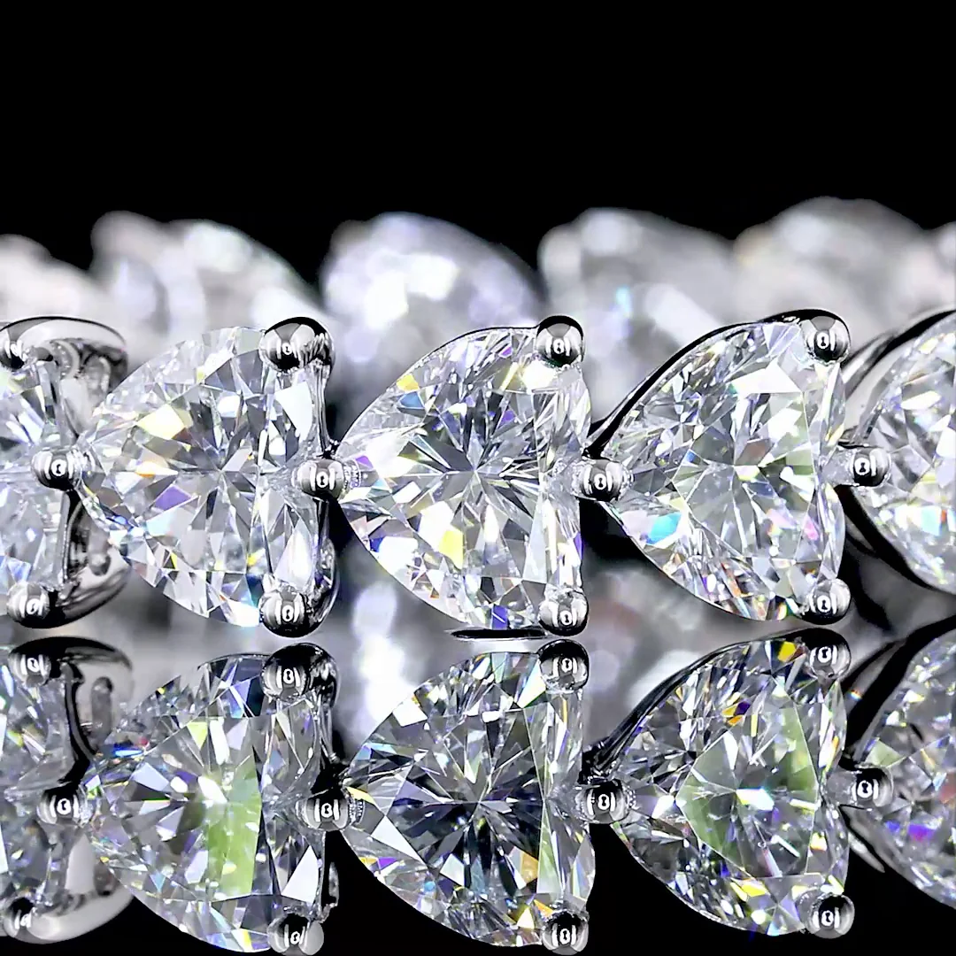 3.52 Cts 14k White Gold Heart Shape Eternity Band Eternity Band - Image 3