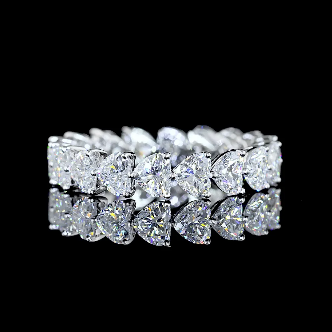 3.52 Cts 14k White Gold Heart Shape Eternity Band Eternity Band - Video
