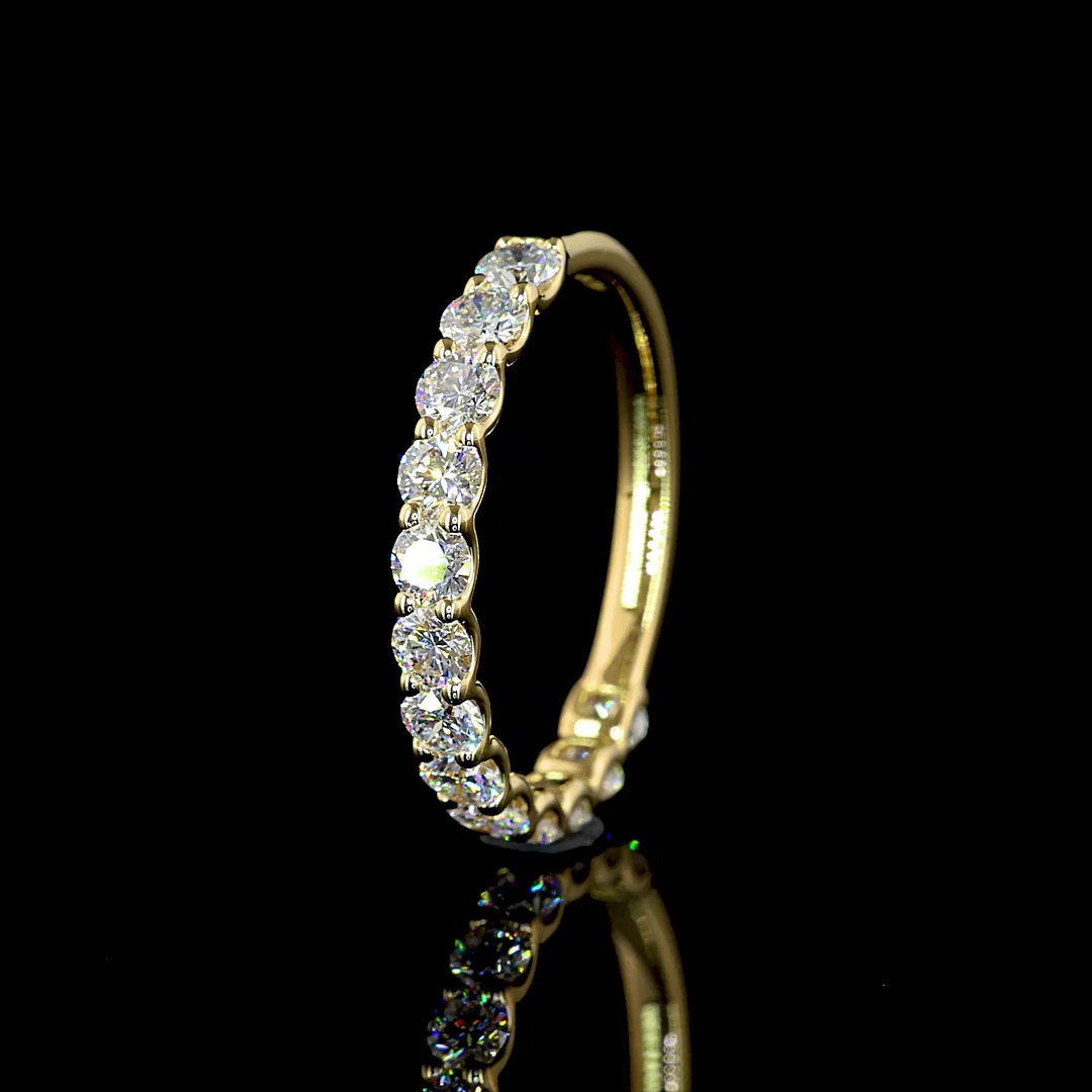 1.13 Cts 14k Yellow Gold Round Shape Half Eternity Eternity Band - Image 4