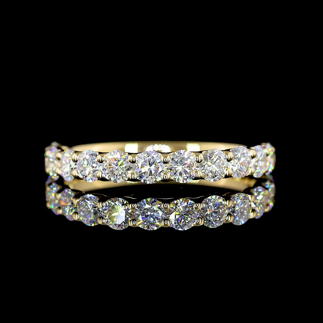 1.13 Cts 14k Yellow Gold Round Shape Half Eternity Eternity Band - Video